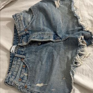 Zara Frayed Hem Jean Shorts